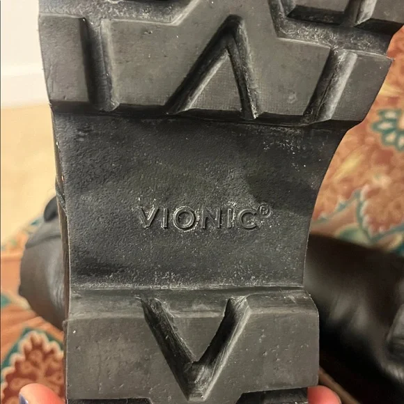 Vionic “Lani” Black Leather Lace/Up Combat Boots - Picture 7 of 7